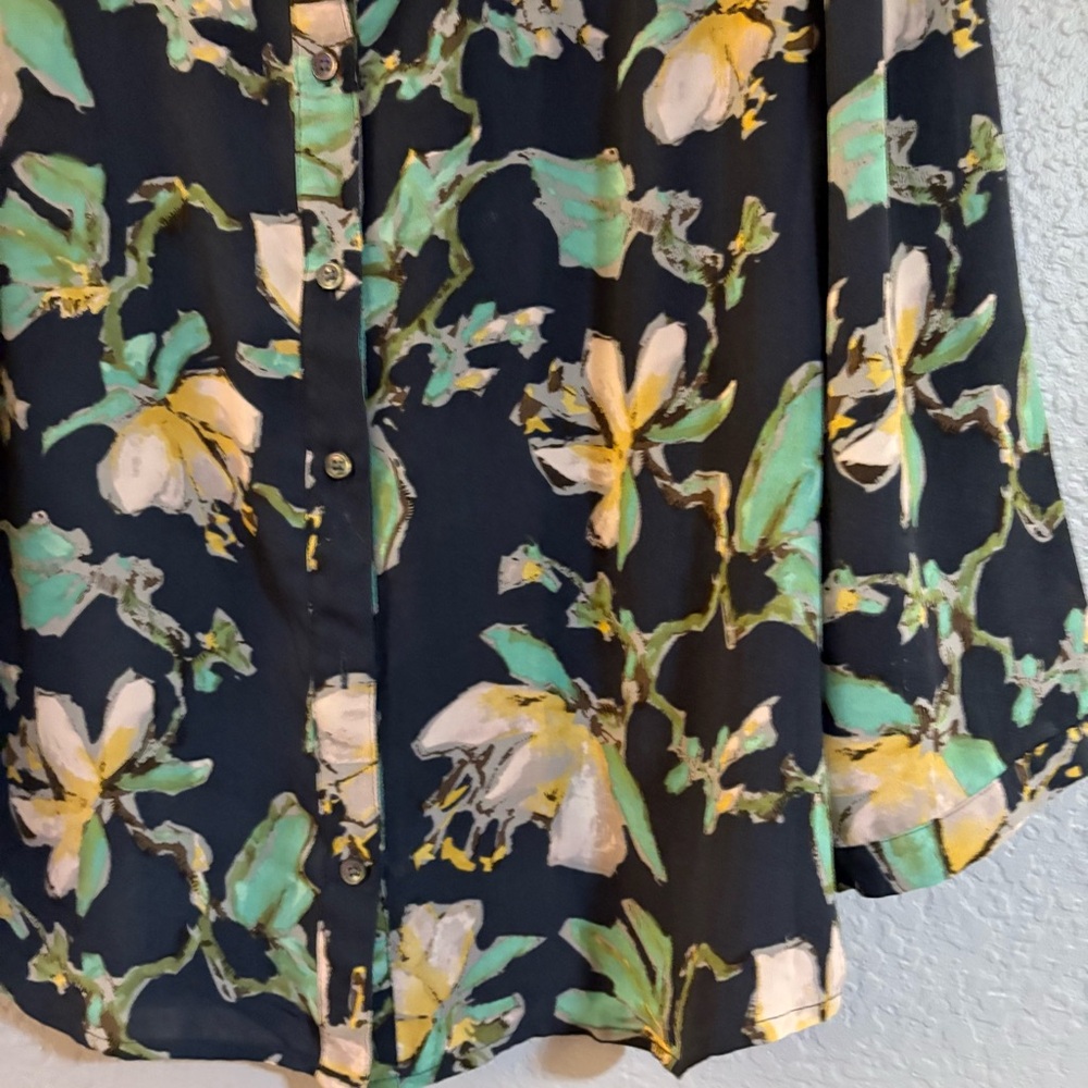 Lands End Multicolor Print Blouse Size 16W - Picture 4 of 9